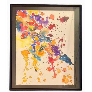 Framed Abstract Watercolor Paintings Original 14 x 12 Horizontal or Vertical
